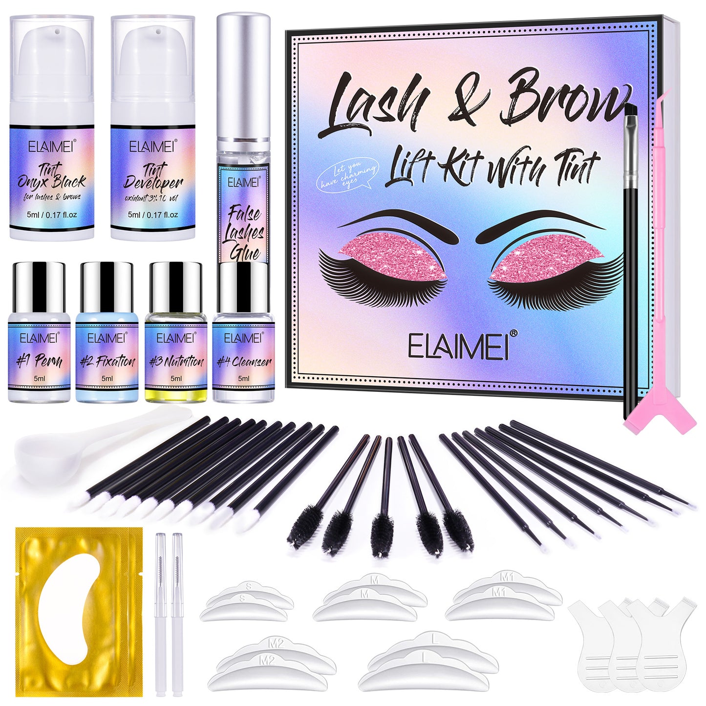 ELAIMEI - Professional Lash and Brow -Lift Kit with Tint -Eyelash and Eyebrow - Kit