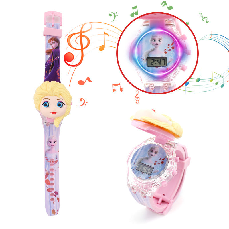 Kids 3D Digital Watch -Flip with Music and Lights - Frozen