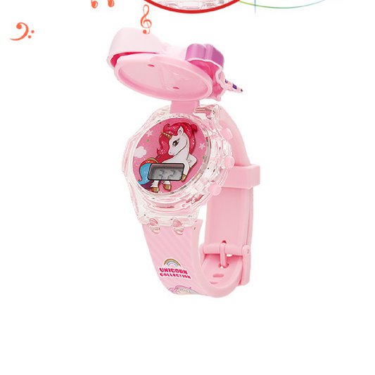 Kids 3D Digital Watch -Flip with Music and Lights - Unicorn