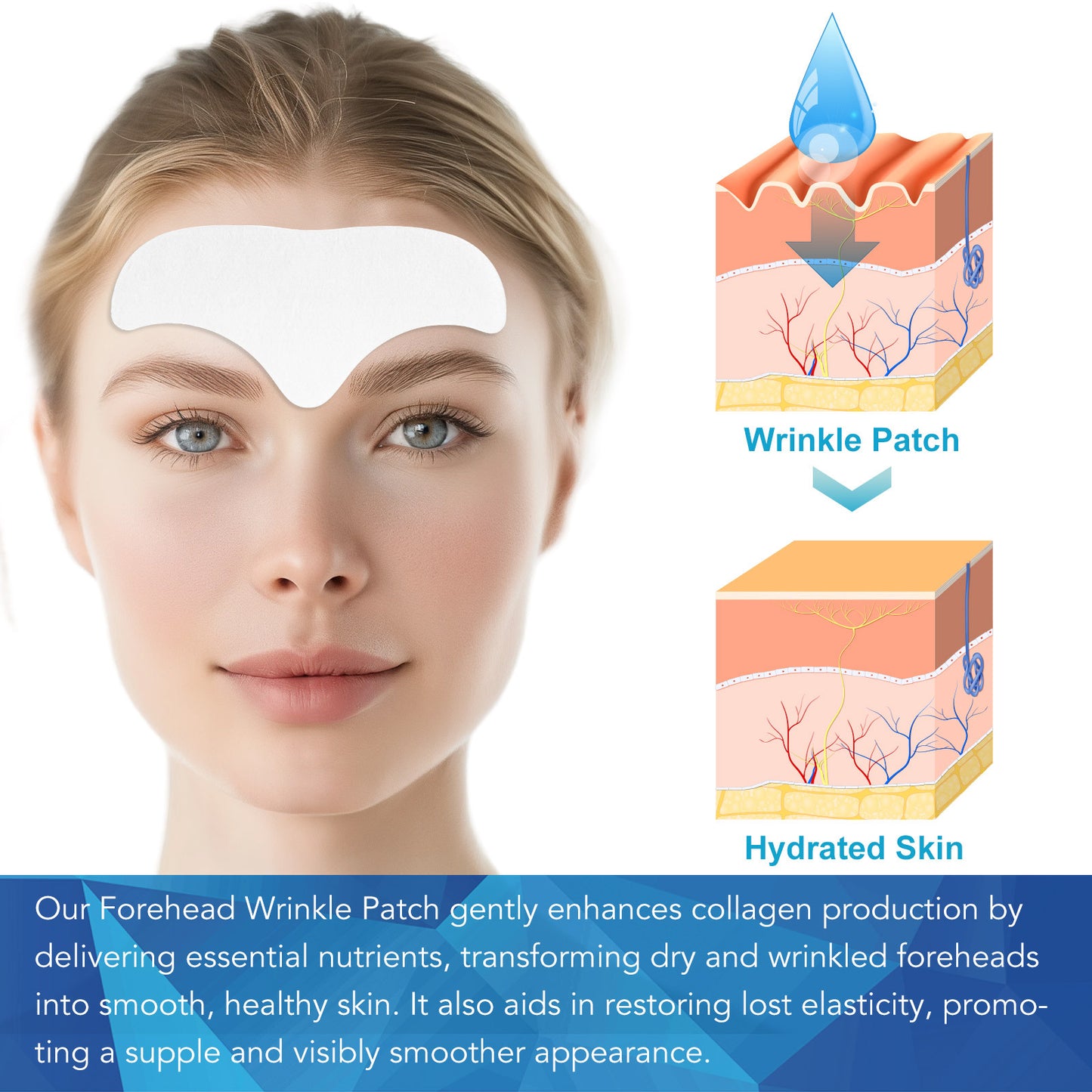 ELAIMEI - Forehead Wrinkle Patches 16Pcs with Aloe Collagen Vitamin E