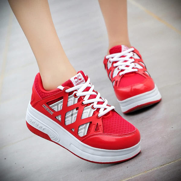 Funky Double-Wheeled Roller Heelys Sneaker Shoes/Red