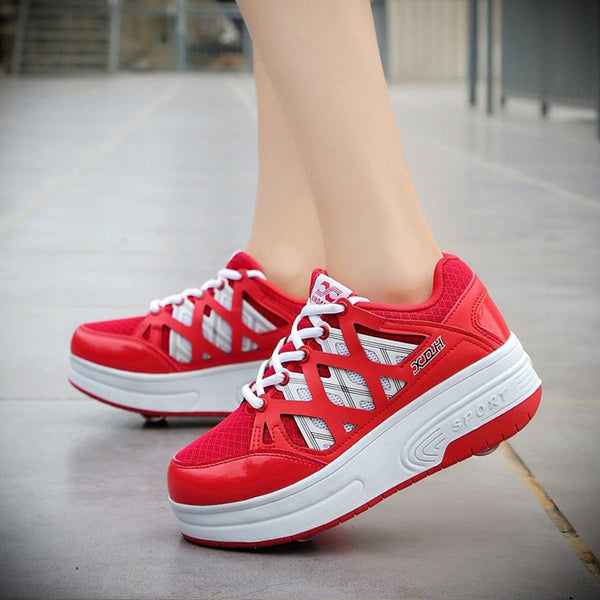 Funky Double-Wheeled Roller Heelys Sneaker Shoes/Red