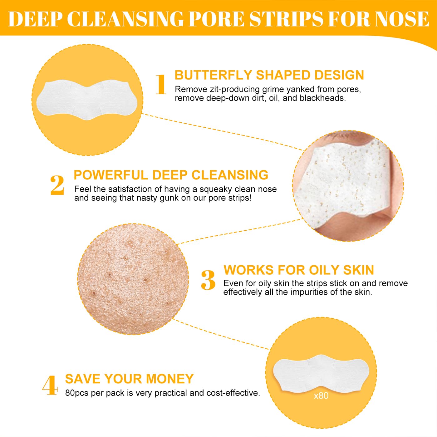 ELAIMEI - Deep Cleansing Nose Strips -Breakup with Blackheads- 80 Nose Strips