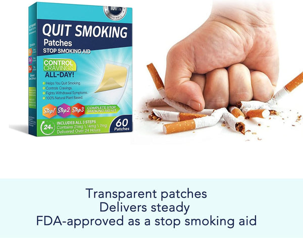 Sefudun Quit Smoking Patches, Nicotine Quit Smoking Plant Extract Patch - Step 1-21mg/Step 2-14mg/Step 3-7mg