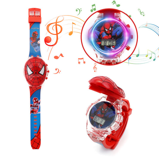 Kids 3D Digital Watch -Flip with Music and Lights -Spiderman