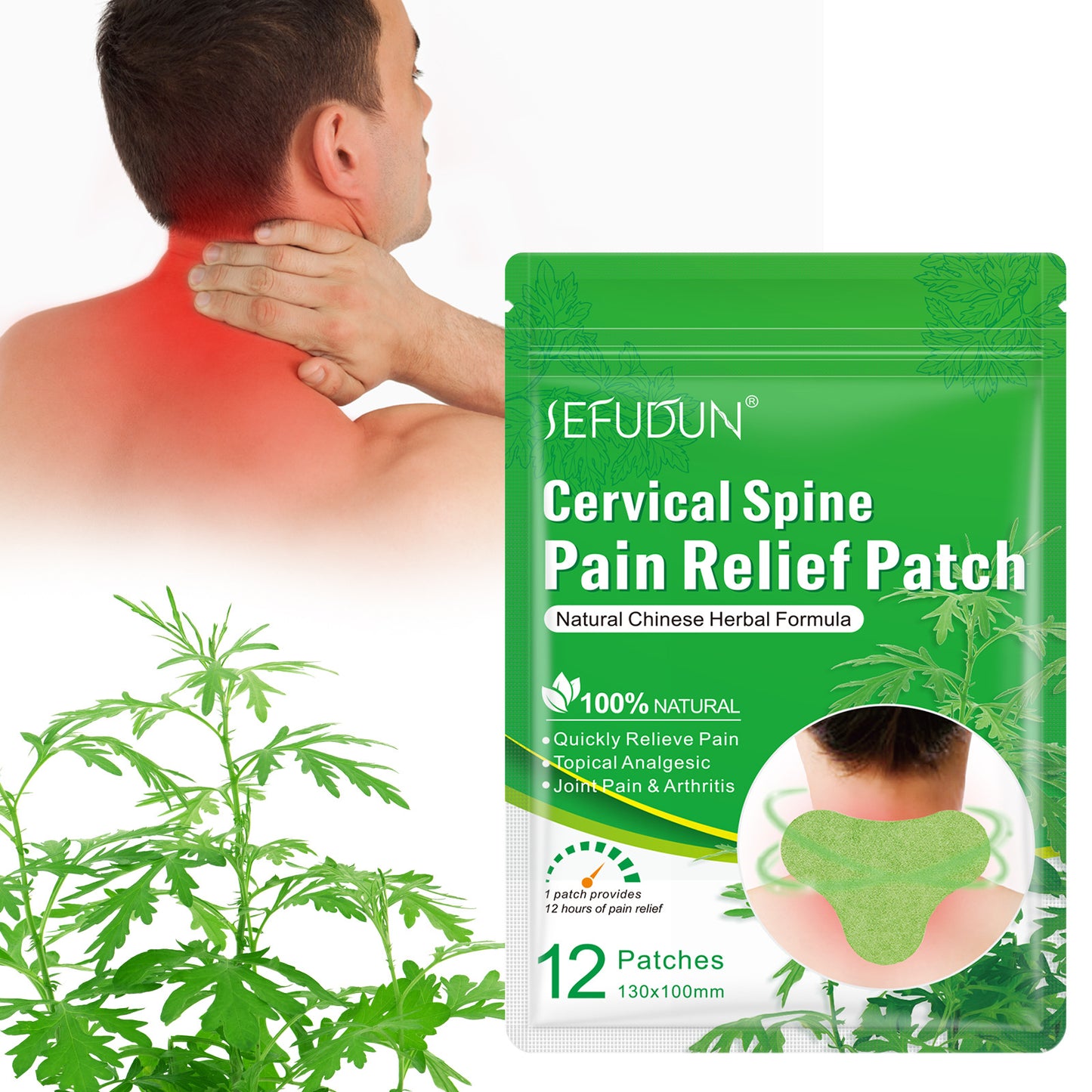 SEFUDUN Cervical Spine Pain Relief Patch -12Patches