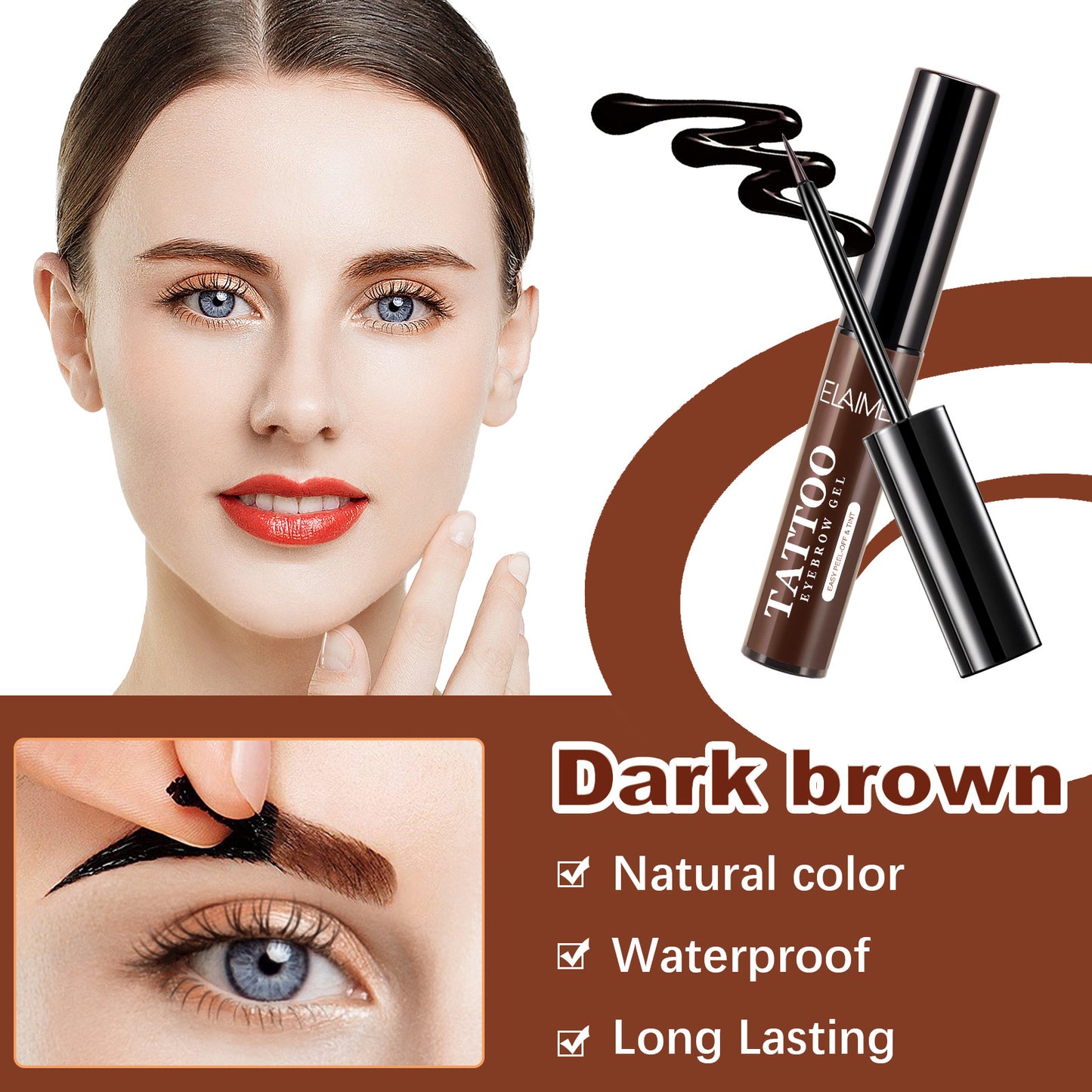 ELAIMEI - Tattoo Eyebrow Gel Easy Peel-Off and Tint