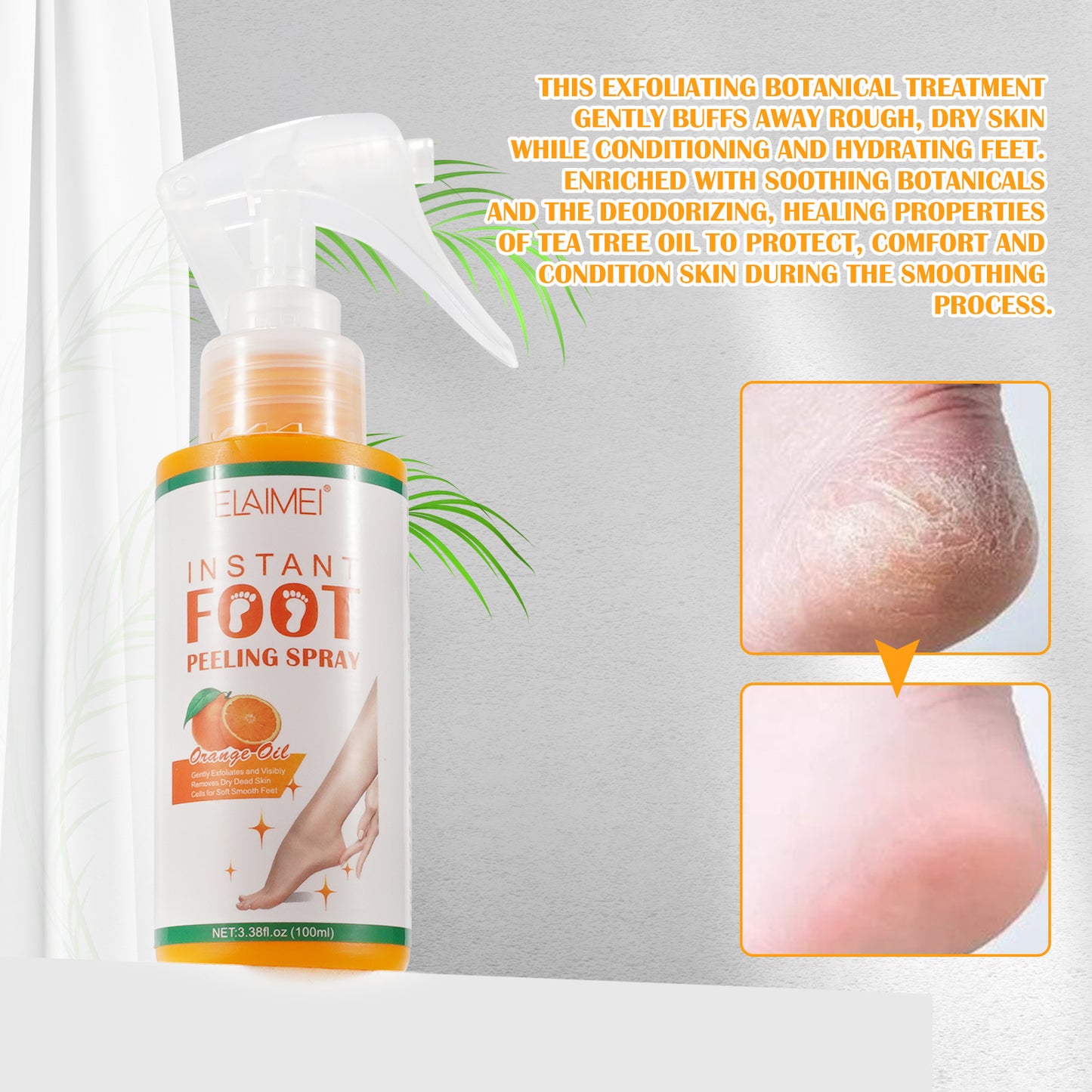 ELAIMEI - Instant Foot Peeling Spray-Exfoliates and Removes Dry Dead Skin Cells-100ml