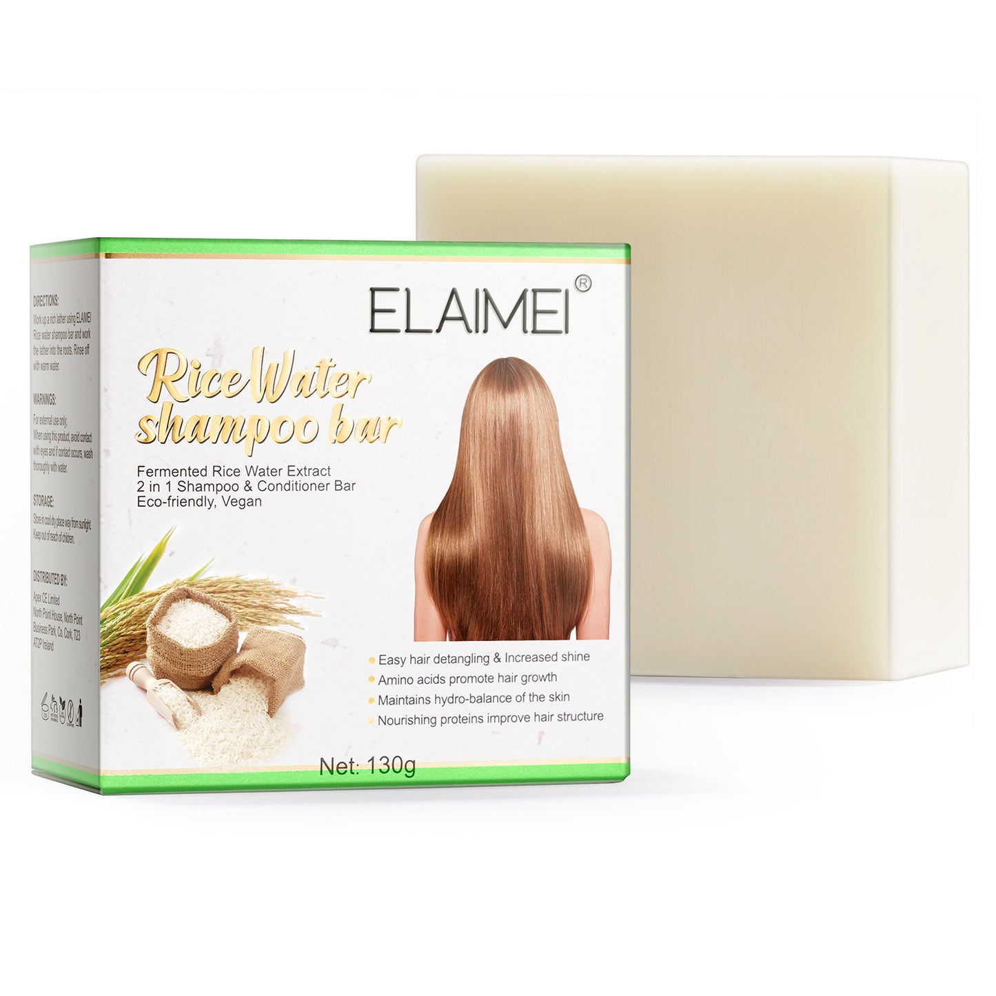 ELAIMEI - Elaimei Rice Water Shampoo Bar-2 in 1 Shampoo and Conditioner Bar