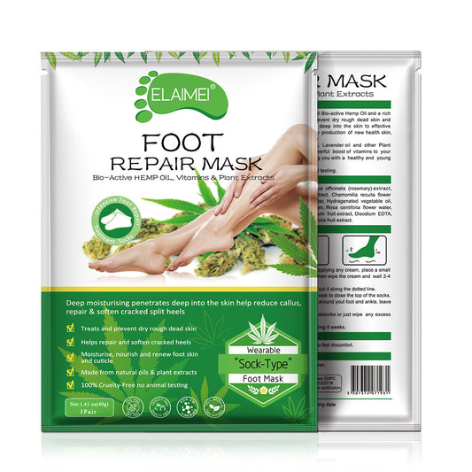 ELAIMEI Foot Mask Hemp Oil Nourishing Moisturizing Repairing Plant-Based