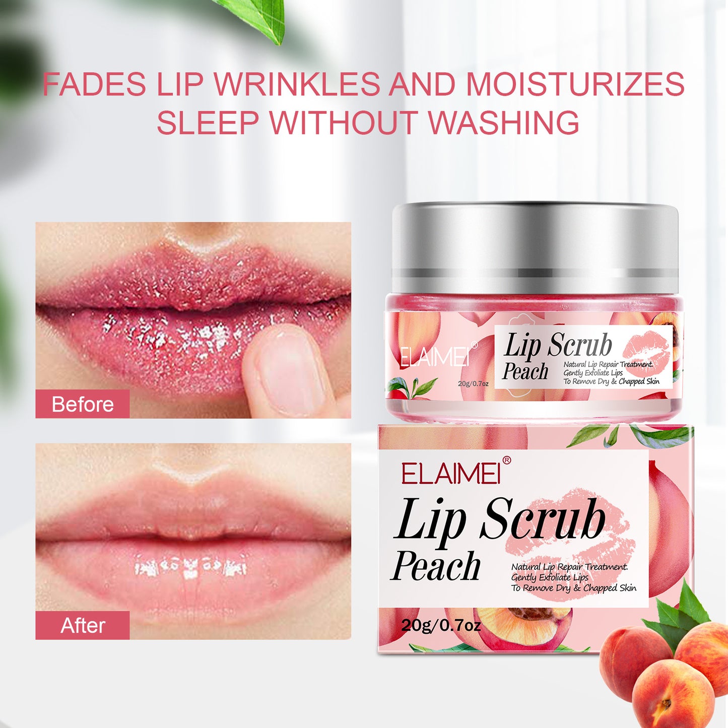 ELAIMEI - Lip Scrub Exfoliator and Moisturizer-Lip Repair for Chapped Dry Lips