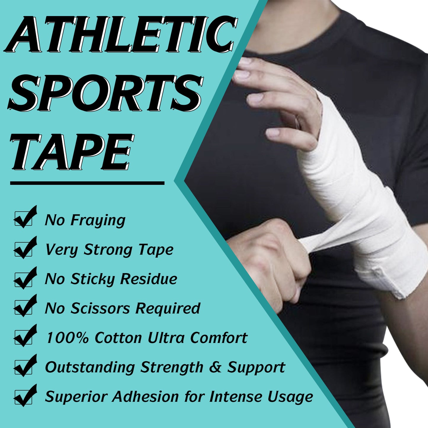 SEFUDUN - Athletic Sports Tape-Extra Long Tape -Sports Muscle Protection -3 Rolls