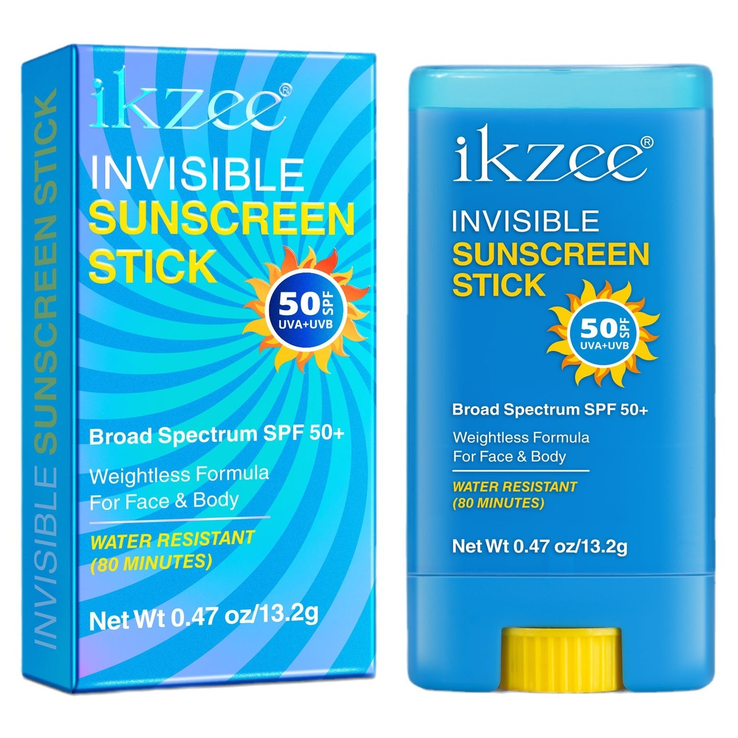 IKZEE - Invisible Sunscreen Stick SPF 50+ - Long Lasting & Water-Resistant