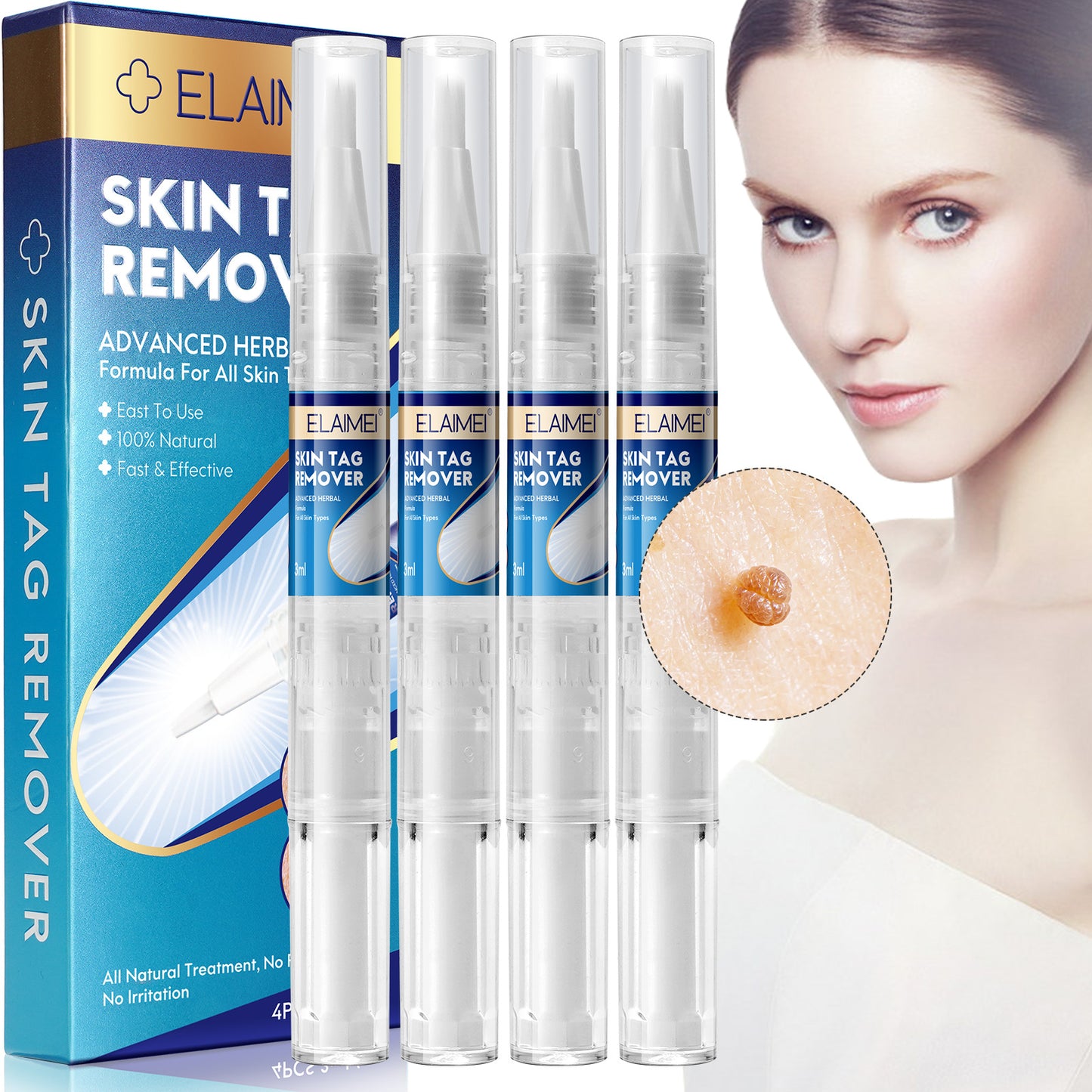 ELAIMEI - Skin Tag Remover Advanced Herbal Formula Fast and Effective Pen 4-Piece