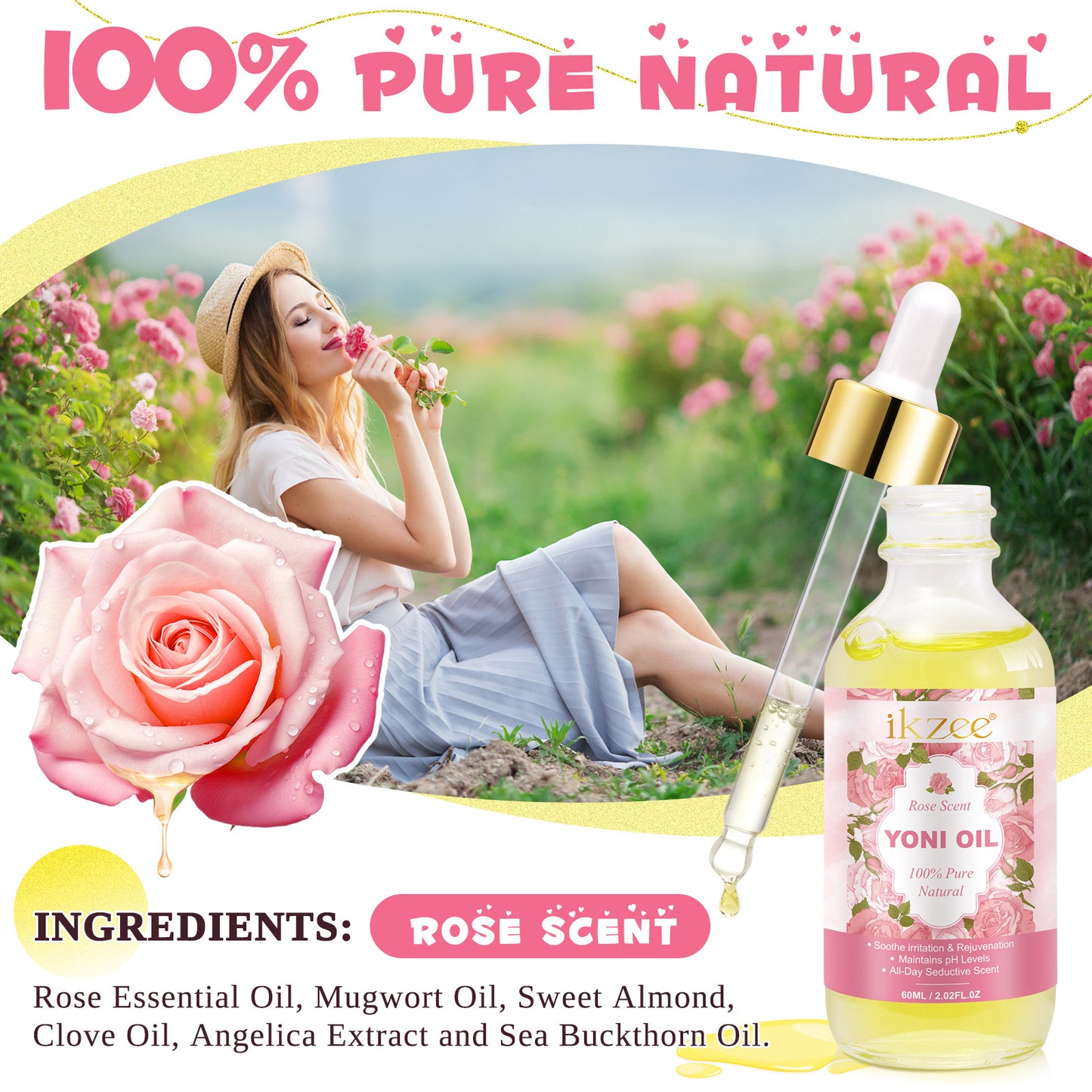 IKZEE-Yoni Feminine Oil Firming Nourishing Skin Essential Oil PH Balanced