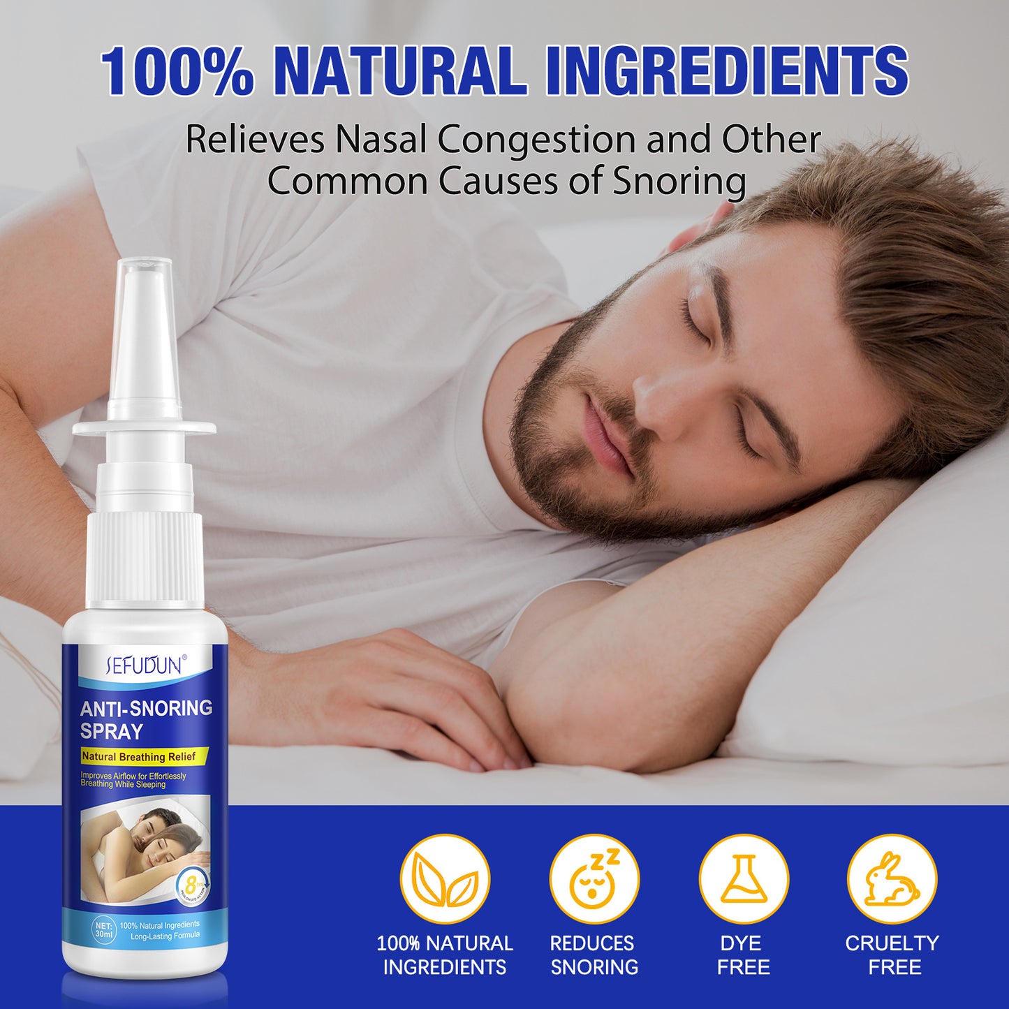 SEFUDUN - Anti Snoring Spray - Natural Breathing Relief-Improves Airflow