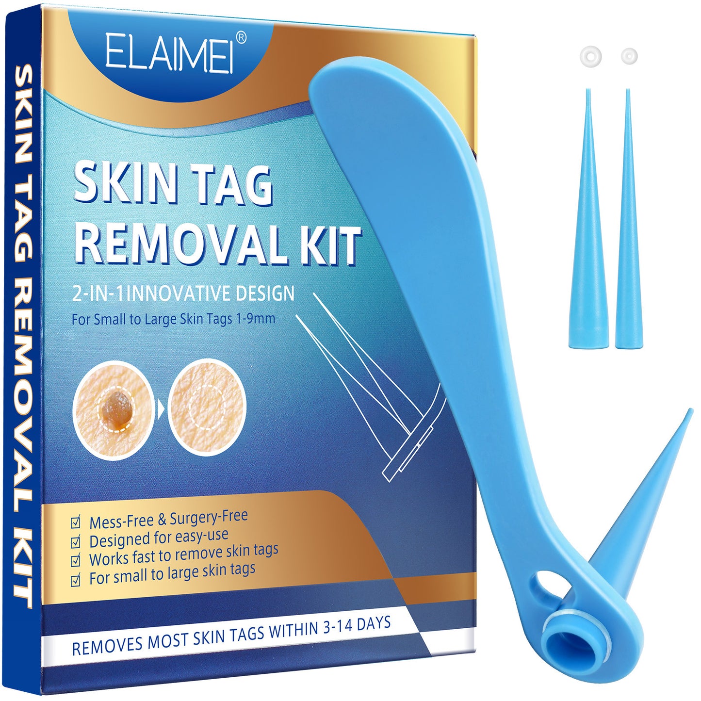 ELAIMEI - Skin Tag Removal Kit-2 in 1 -Painless and Easy Remover at Home