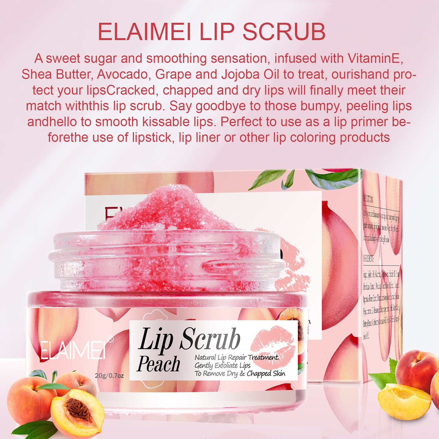 ELAIMEI - Lip Scrub Exfoliator and Moisturizer-Lip Repair for Chapped Dry Lips