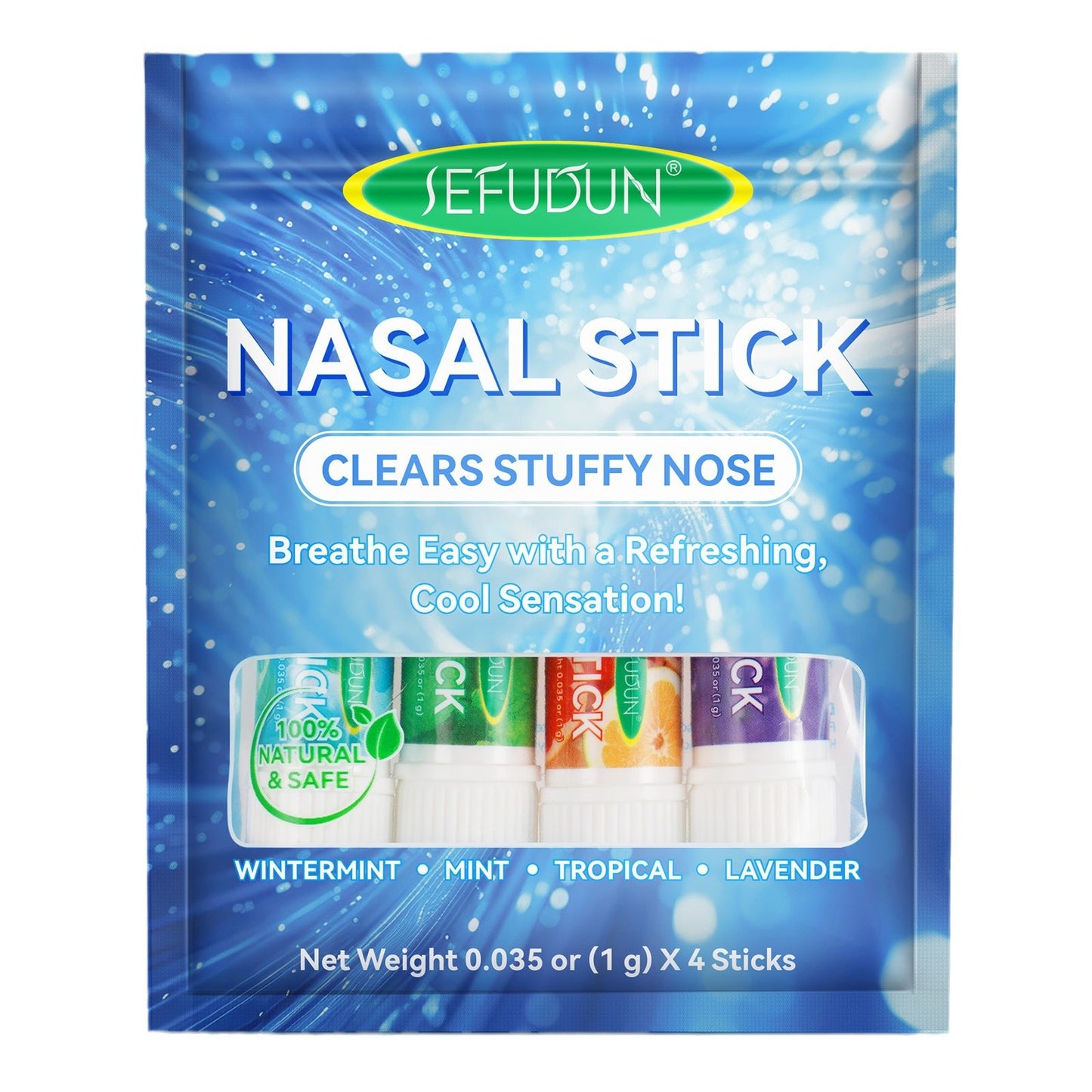 SEFUDUN - Nasal Suction Stick Inhaler - Clears Stuffy Nose - Fresh Cooling Sensation