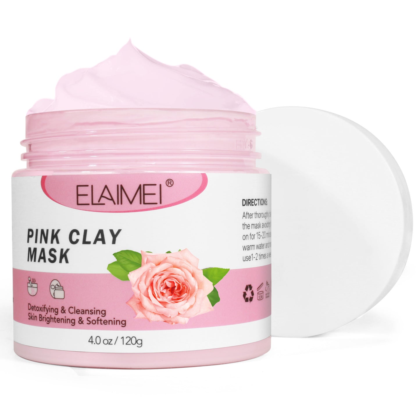 ELAIMEI - Clay Mask-Detoxifying Cleansing and Softening -Purify Pores-Control Oil