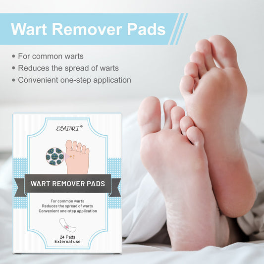 ELAIMEI - Wart Remover Pads - For Common Warts- Reduces the Spread of Warts - 24 Pads