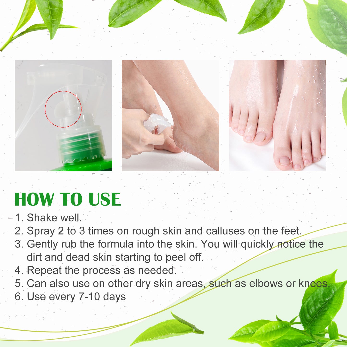 ELAIMEI - Instant Foot Peeling Spray-Exfoliates and Removes Dry Dead Skin Cells-100ml