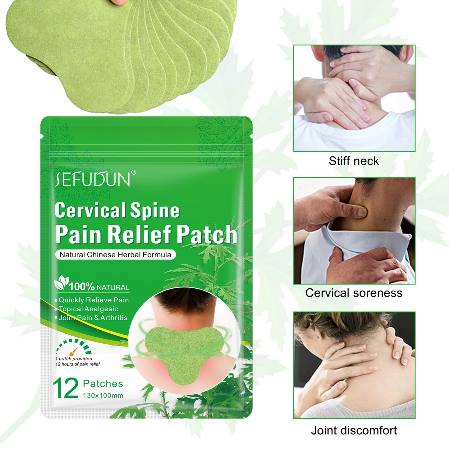 SEFUDUN Cervical Spine Pain Relief Patch -12Patches