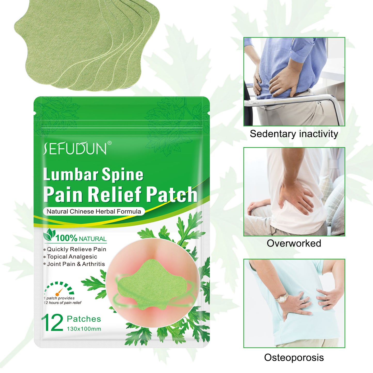 SEFUDUN Lumbar Spine Pain Relief Patch -12Patches