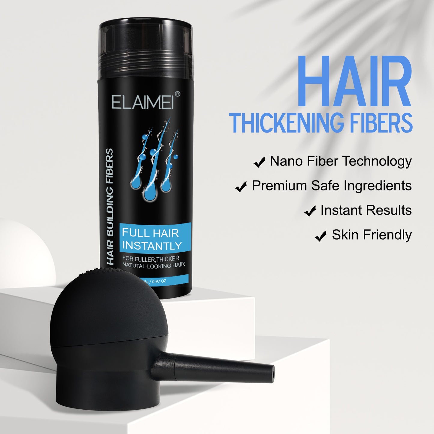 ELAIMEI - Hair Thickening Building Fibers for Thin and hair Loss -Instant Thick Hair