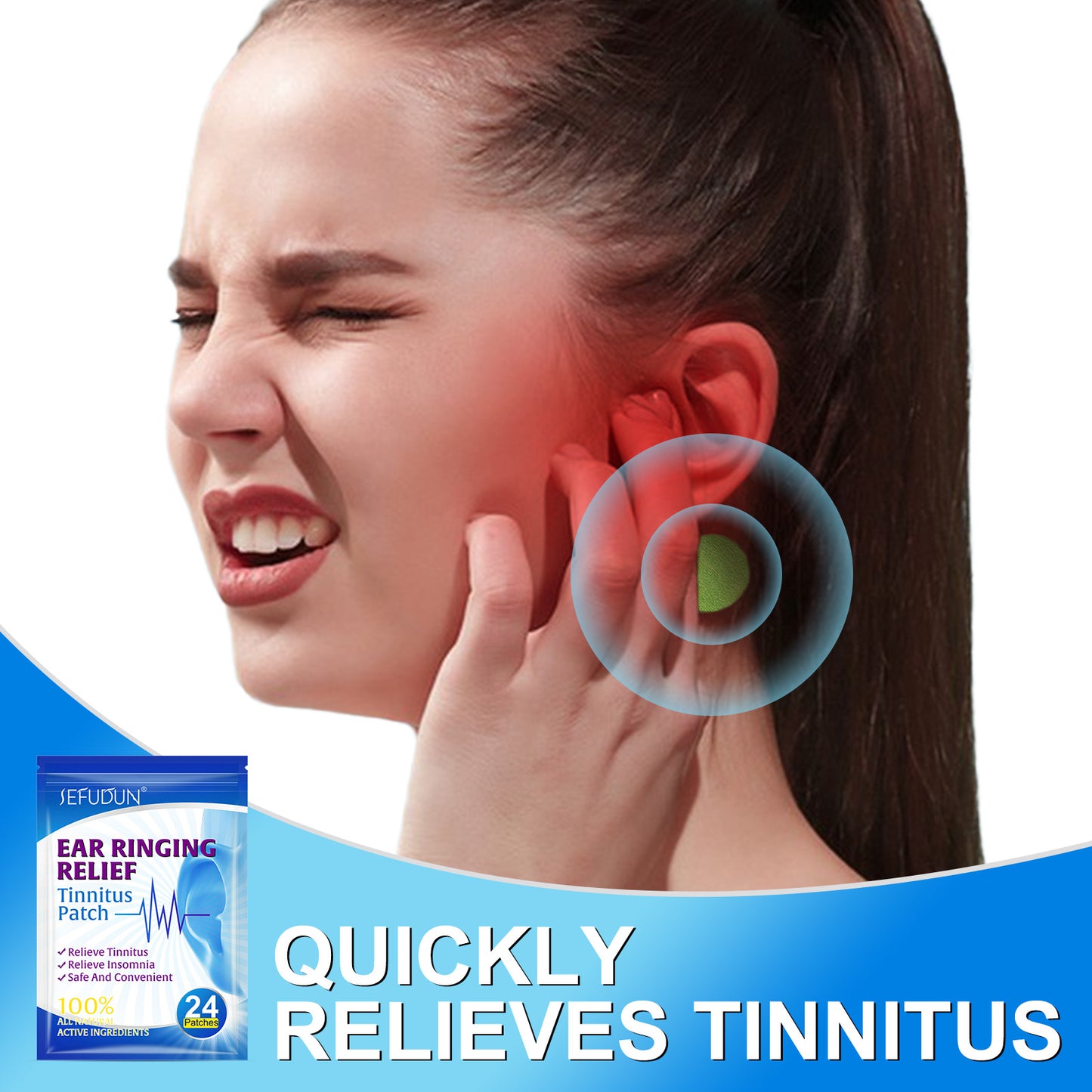 SEFUDUN-Ear Ringing Relief -Tinnitus Patch-Relieve Tinnitus and Insomnia-24 Patches