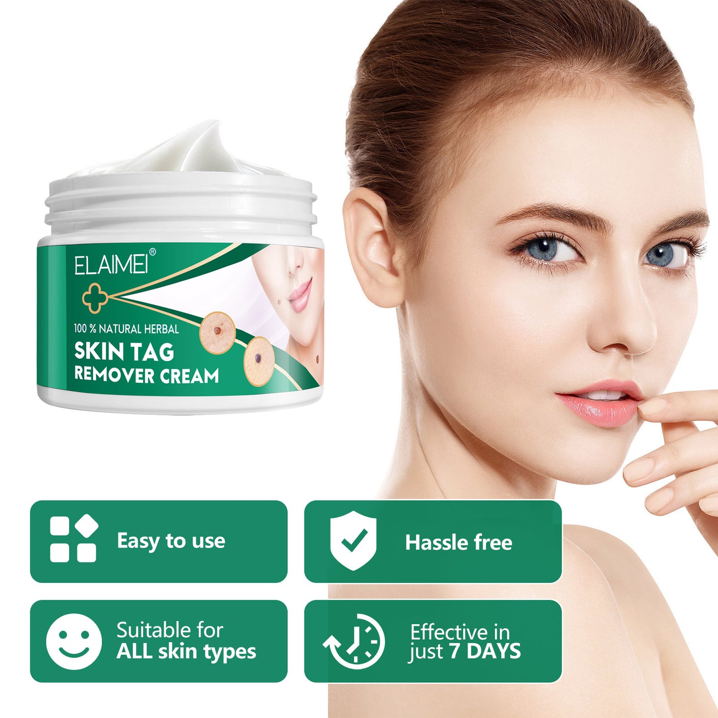 ELAIMEI - 100% Natural Herbal-Skin Tag Remover Cream-Safe-Painless and Reliable