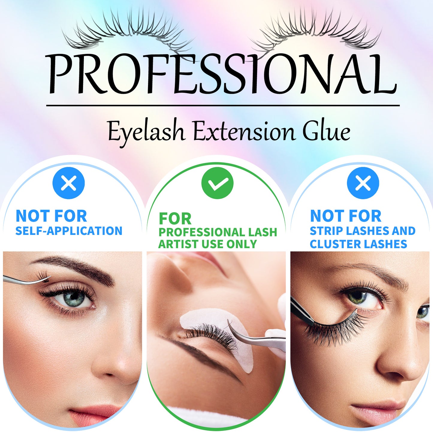 ELAIMEI - Eyelash Extension Glue- Professional Lash Extension Glue Strong Ultra Hold