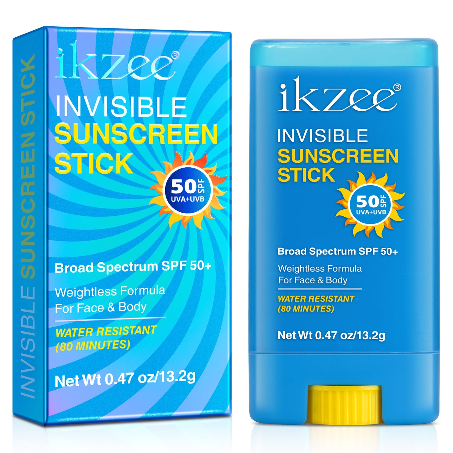 IKZEE - Invisible Sunscreen Stick SPF 50+ - Long Lasting & Water-Resistant