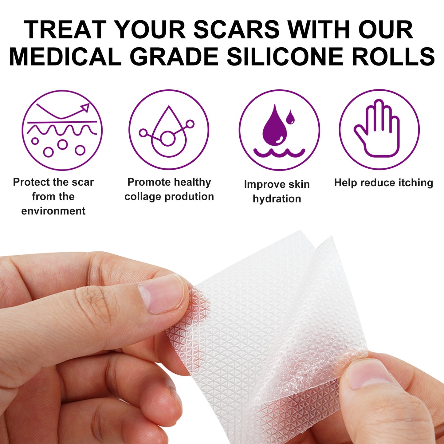 ELAIMEI- Clear Silicone Scar Sheets -Professional Scar Removal 4cm x 1.5m