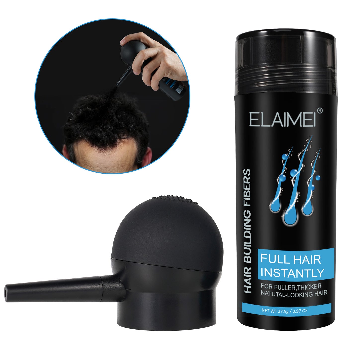 ELAIMEI - Hair Thickening Building Fibers for Thin and hair Loss -Instant Thick Hair