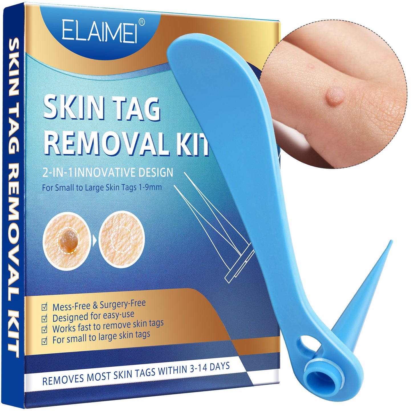 ELAIMEI - Skin Tag Removal Kit-2 in 1 -Painless and Easy Remover at Home