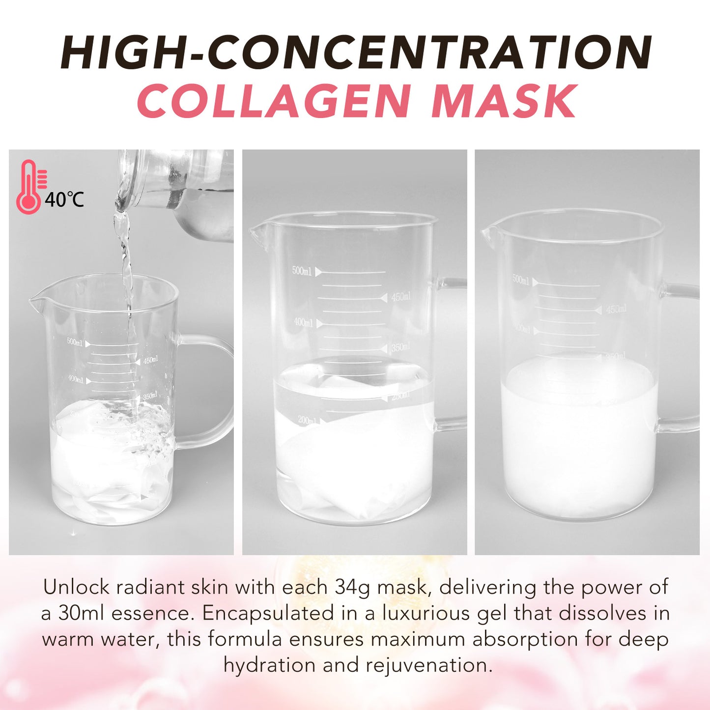 IKZEE- Collagen Hydrating Hydrogel Mask Moisturizing Lifting Firming Wrinkle 4 Piece