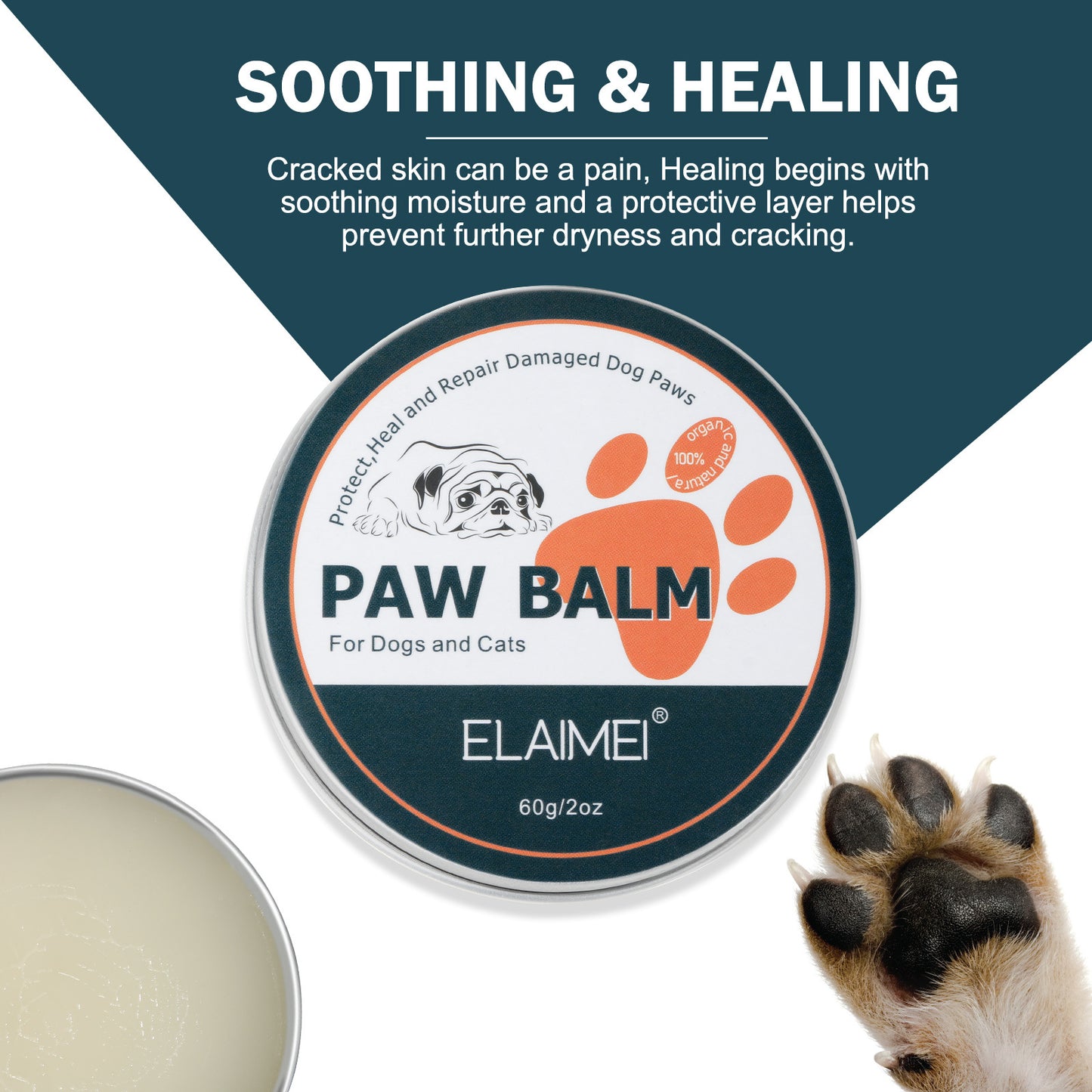 ELAIMEI - Paw Balm -Cats and Dogs-Paw Cream Repair Dry Cracked Damaged Paws