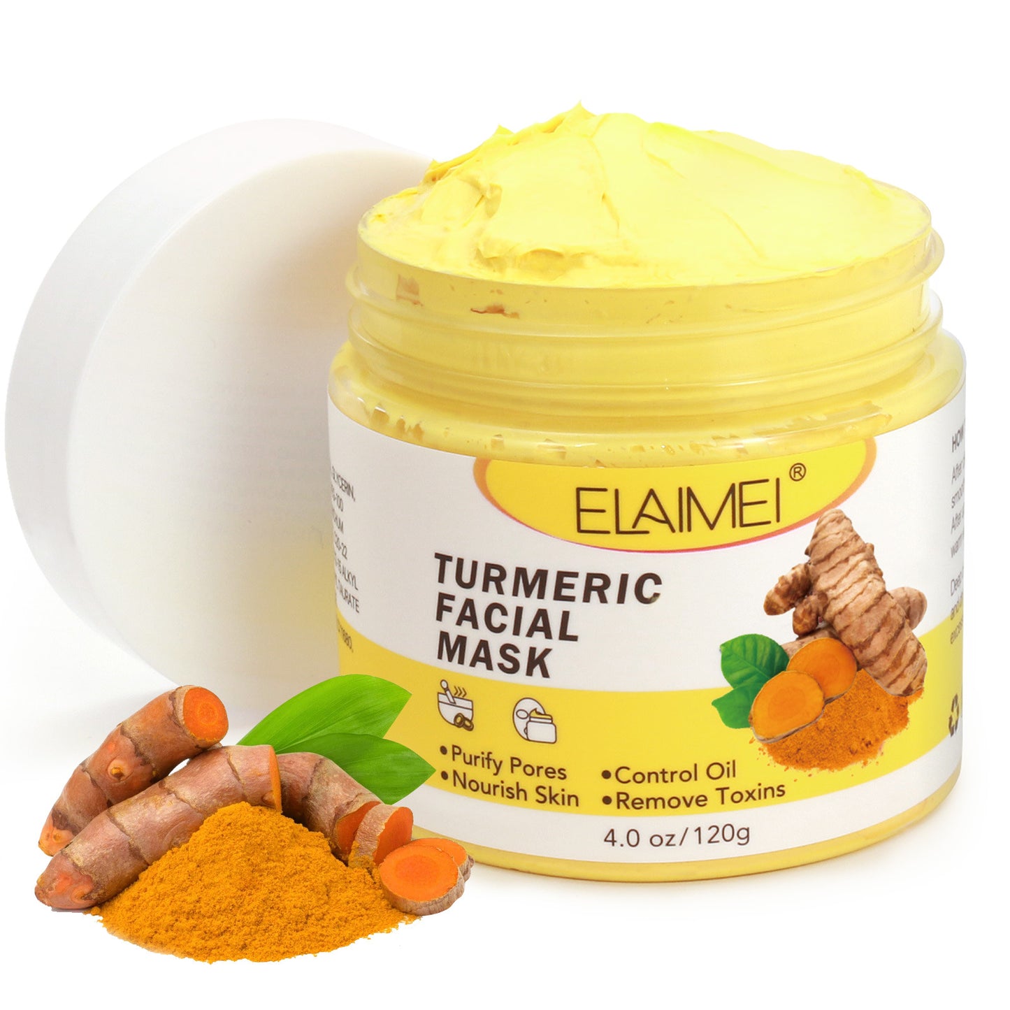 ELAIMEI - Clay Mask-Detoxifying Cleansing and Softening -Purify Pores-Control Oil