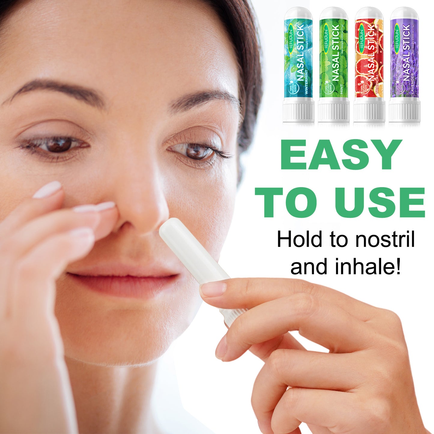 SEFUDUN - Nasal Suction Stick Inhaler - Clears Stuffy Nose - Fresh Cooling Sensation