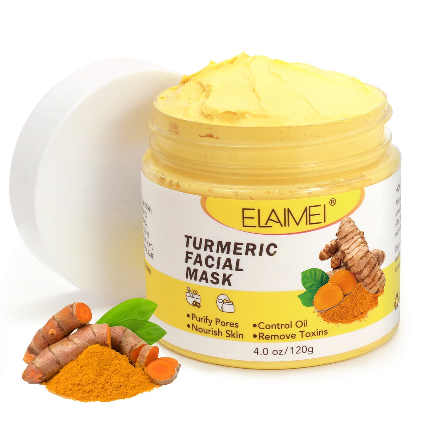 ELAIMEI - Clay Mask-Detoxifying Cleansing and Softening -Purify Pores-Control Oil