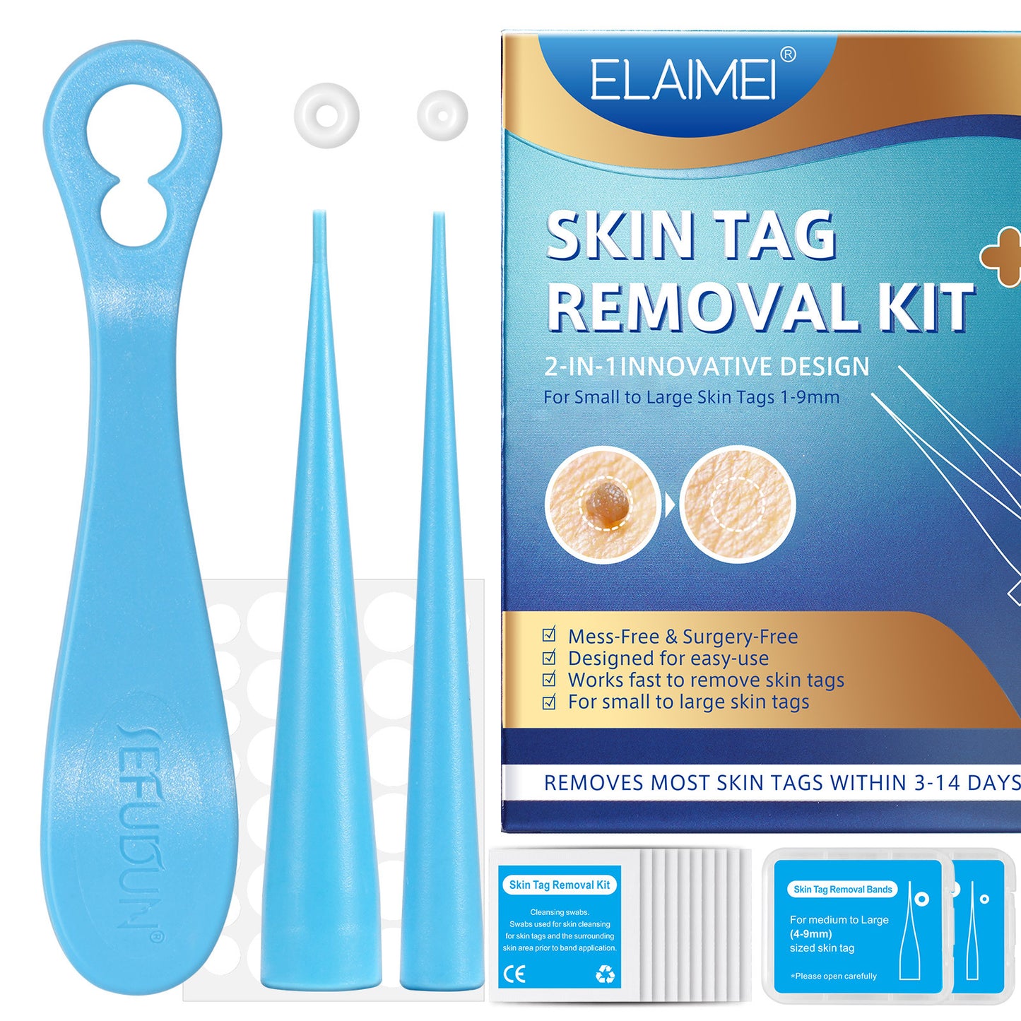 ELAIMEI - Skin Tag Removal Kit-2 in 1 -Painless and Easy Remover at Home