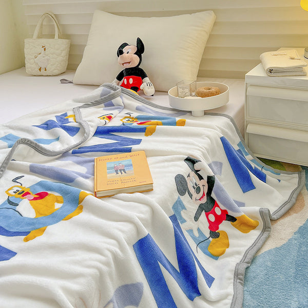 Disney Cartoon Thickened Milk Velvet Blanket 110 x 150cm - Mickey Letters