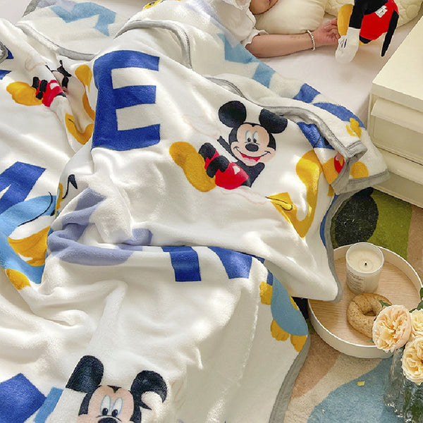 Disney Cartoon Thickened Milk Velvet Blanket 150 x 200cm - Mickey Letters