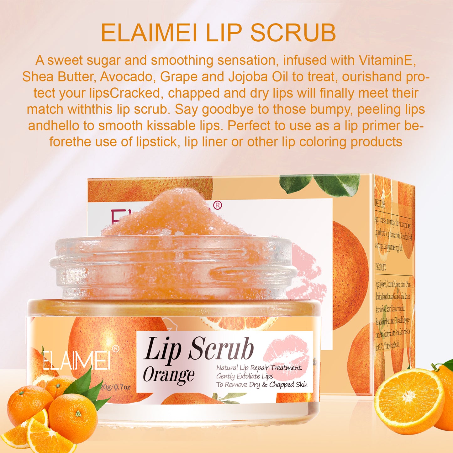 ELAIMEI - Lip Scrub Exfoliator and Moisturizer-Lip Repair for Chapped Dry Lips