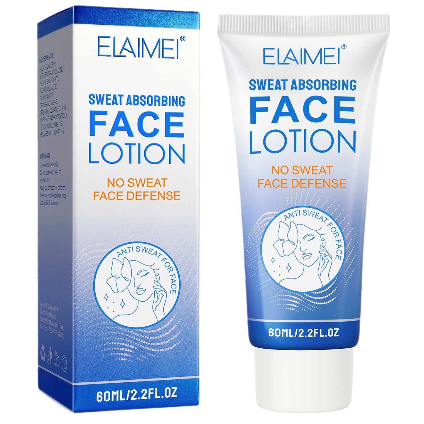 ELAIMEI - Sweat Absorbing Face Lotion-Antiperspirant Cream -Reduce Sweat-60ml