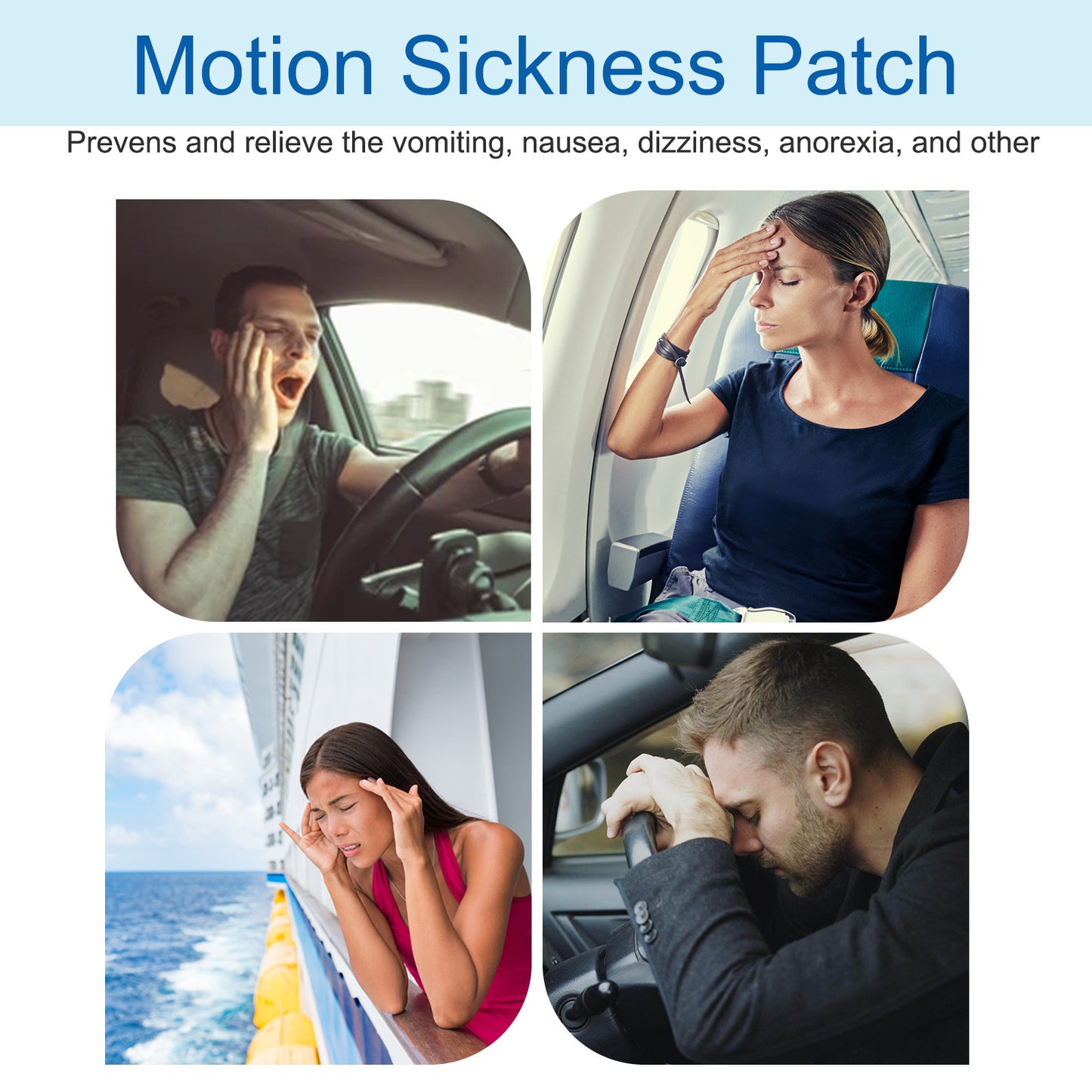 SEFUDUN-Motion Sickness Patch -Anti-Nausea Herbal Relief -40 Patches