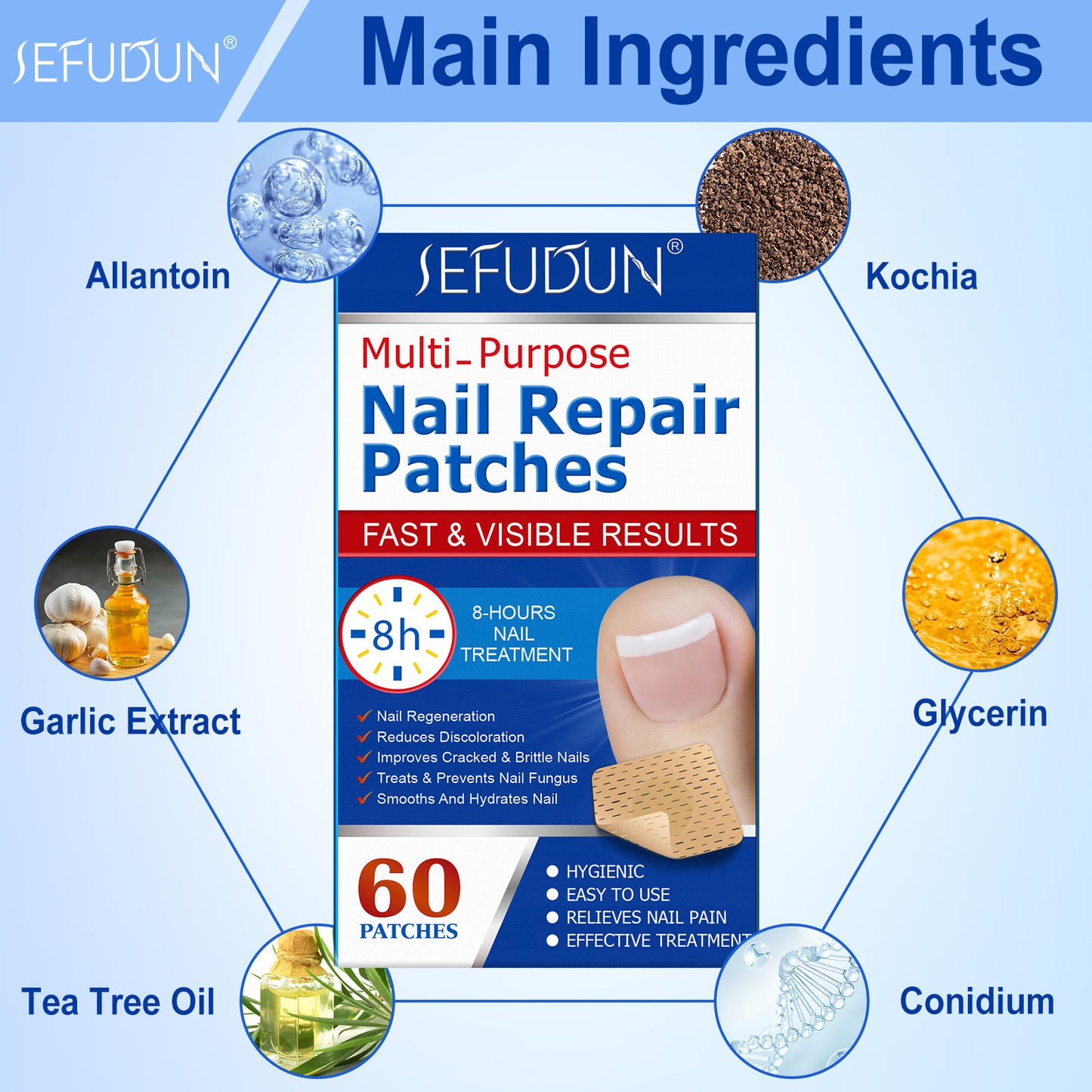 SEFUDUN - Nail Repair Treatment Patches for Damaged and Discolored Nails-60s