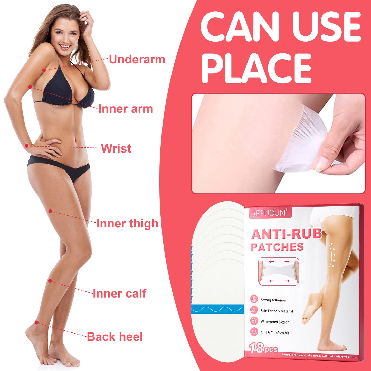 SEFUDUN - Anti Rub Patches-Anti Chafing Protection Thighs- Sticker-Invisible Sticker