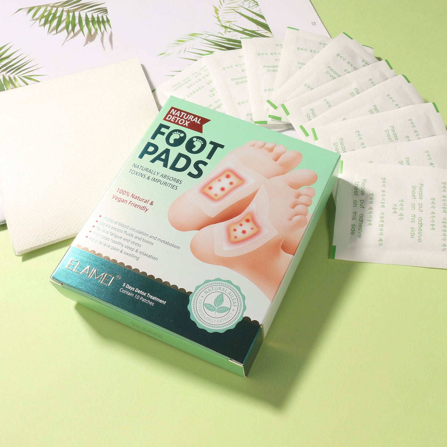 ELAIMEI - Natural Detox Foot Pads -10 patches